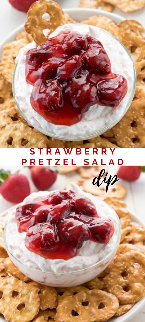 Strawberry Pretzel Dip, Party Food Dips Crowd Pleasers, Party Snacks Dessert, Side Dips, Sides To Take To A Party, Foods To Take To A Party, Summer Party Dip Recipes, Strawberry Dip Recipe, Healthy Pretzel Dip