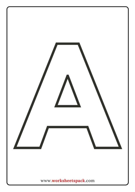 Free Printable Upper Case Alphabet Template - worksheetspack Free Printable Alphabet Letters Templates, Printable Alphabet Letters Templates, Block Alphabet Letters, Free Printable Alphabet Templates, Letter A Printable, Free Printable Letter Templates, Upper Case Alphabet, Alphabet Letters To Print, Free Alphabet Printables