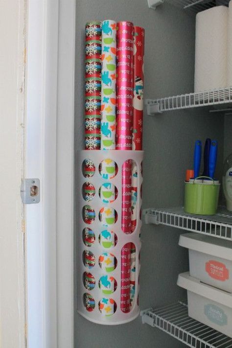 Hall Closet Organization, Laundry Inspiration, Organized Ideas, Storage Hacks Diy, Wrapping Paper Storage, House Organisation, Pantry Closet, Window Decorations, Hall Closet