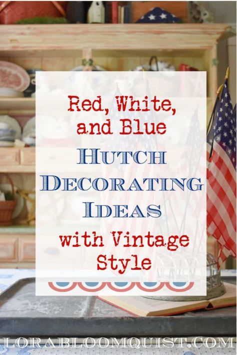 July 4th Decorations Home Decor, Patriotic Mantle Decor, Primitive Patriotic Crafts, Diy Americana Decor, Vintage Patriotic Decorations, Blue Decorating Ideas, Patriotic Mantle, Farmhouse 4th Of July Decor, 4th Of July Table Decor