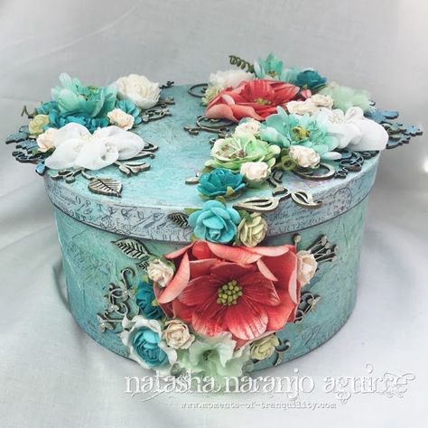 Shabby Chic Hat Box - Scrapbook.com Diy Hat Boxes How To Make, Hat Boxes Diy, Hat Boxes Ideas Decor Diy, Diy Hat Boxes Tutorials, Hat Boxes Ideas Decor Shabby Chic, Making Gift Boxes, Hat Box Flowers, Chic Hat, Mixed Media Boxes