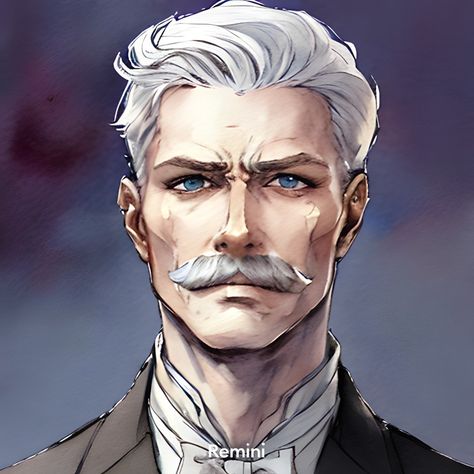 Old Man Anime Character, Old Guy Character Design, Fantasy Person Art, Male Scientist Character Design, Middle Aged Character, Old Man Fanart, Old Man Concept Art, Old Man Oc Art, Dnd Old Man