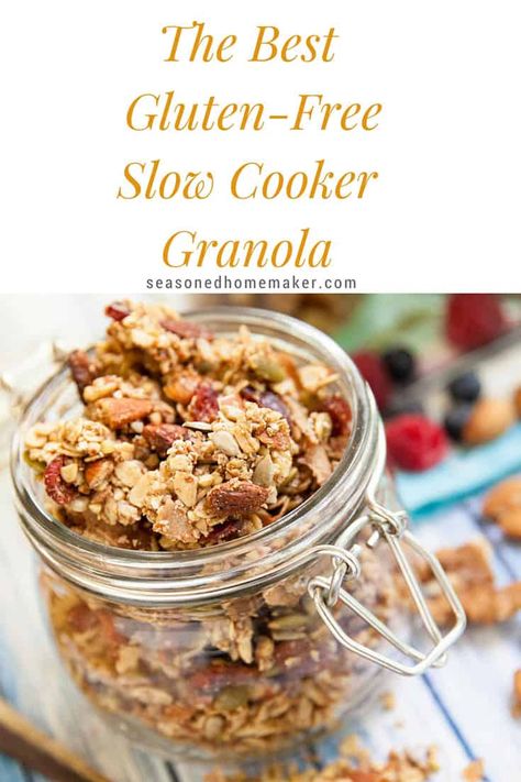 The easiest way to make granola is in a slow cooker or crock pot. This homemade granola recipe is gluten-free, dairy-free, and vegan. Best of all, it’s so easy to make and is ideal for a healthy breakfast, clean eating, and even dessert! Crock Pot Granola, Crockpot Granola Recipes, Slow Cooker Granola, Slow Cooker Granola Recipe, Healthy Breakfast Clean Eating, Crockpot Granola, Homemade Healthy Snacks, Gluten Free Slow Cooker Recipes, Make Granola