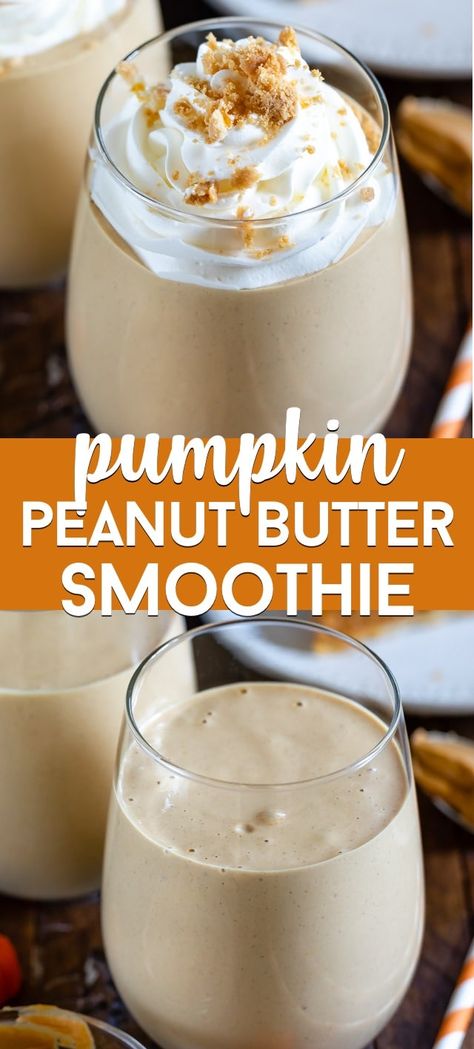 Healthy Pumpkin Smoothie Breakfast, Smoothie With Pumpkin Puree, Pumpkin Peanut Butter Smoothie, Pumpkin Smoothie Without Banana, Pumpkin Apple Smoothie, Easy Coffee Smoothie Recipes, Pumpkin Breakfast Smoothie, Peanut Butter Smoothie Without Banana, Pumpkin Smoothie No Banana