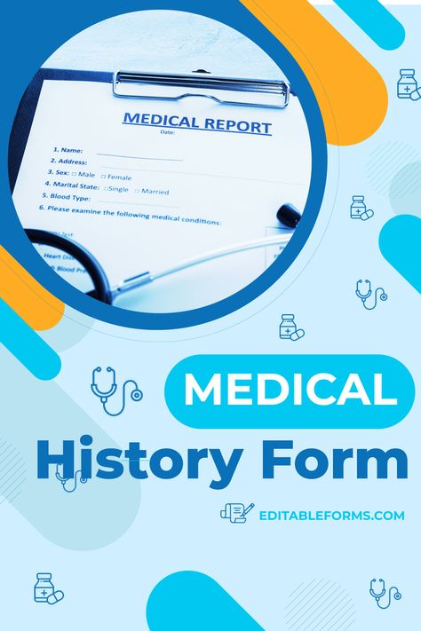 Medical History Form Medical History Form, Medical Form, Medical History, A Doctor, Ms Word, Insurance Company, Medical Conditions, Briefs, Medical