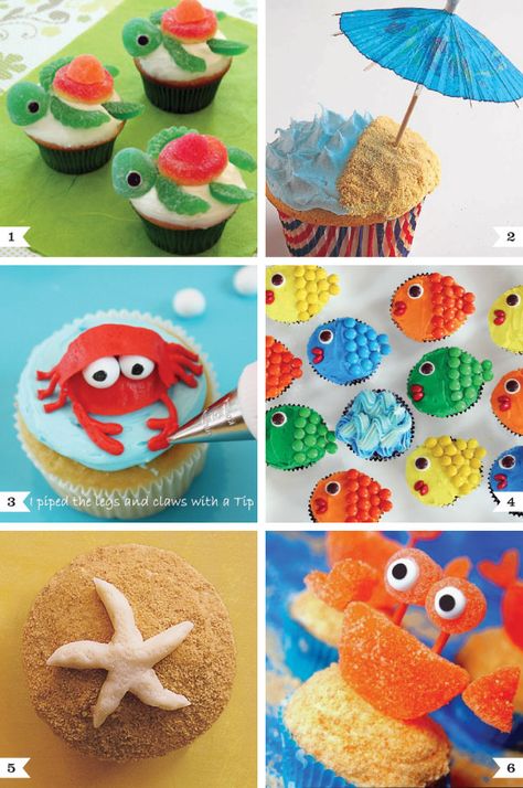 ideas for summer party | ... DIY cupcake decorating ideas for Under the Sea theme and pool parties Sea Turtle Cupcakes, Turtle Cupcakes, Sea Cupcakes, Beach Cupcakes, Sea Party Ideas, Diy Cupcake, Cupcake Wars, Cupcakes Decorados, Diy Cupcakes