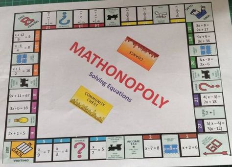 Monopoly is a game familiar to everyone around the world but this version has teachers super excited. This version uses Math strategies to take you around the board. This game is aimed at 7+  years… Math Board Games, Algebra Activities, Math Boards, Math Board, Maths Ideas, Math Intervention, Math School, Math Education, Solving Equations