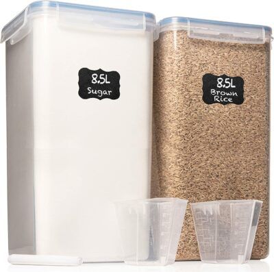 Large Flour Storage Containers, Bulk Food Storage Containers, Large Food Storage Containers, Flour Storage, Flour Container, Pantry Containers, Pantry Storage Containers, Sugar Storage, Airtight Storage