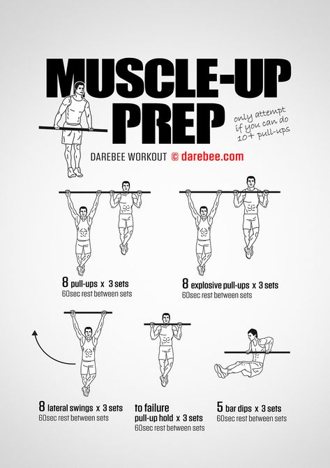 Muscle-Up Prep Workout Calinesthetics Workout, Muscle Up Progression, Advanced Calisthenics, Pullup Workout, Calisthenics Workout Routine, Calisthenics Workouts, Pull Up Workout, Calisthenics Workout Plan, Calisthenics Training