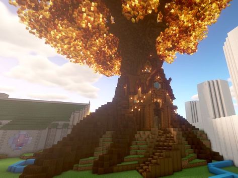 Minecraft Large Tree Build, Minecraft Massive Tree, Minecraft Huge Tree, Big Minecraft Tree, Custom Trees In Minecraft, Big Tree Minecraft, Giant Tree Minecraft, Minecraft Forest Builds, Minecraft Marvel