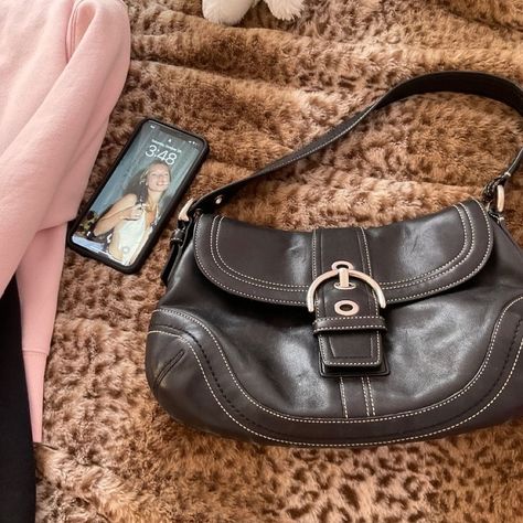 Mini Bags Aesthetic, 90s Bags, Aesthetic Purses, Coach Soho Bag, 2000s Purse, 90s Bag, Purse Outfit, My Style Bags, Handbag Essentials