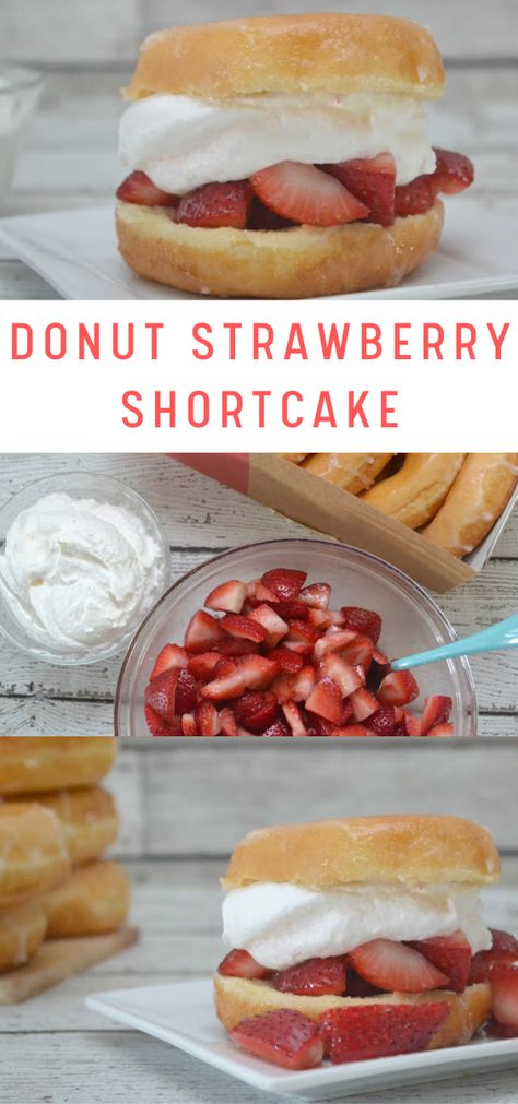 Donut Desserts, Shortcake Recipes, Desserts Strawberry, Doughnut Recipes, Easy Strawberry Desserts, Strawberry Shortcake Cheesecake, Strawberry Shortcake Recipe, Desserts Summer, Strawberry Donuts