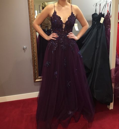 Dark Purple A Line Prom Dress, Plum Grad Dresses, Elegant Dark Purple Dress, Dark Purple Graduation Dress, Debs Dresses Purple, Dark Color Prom Dress, Dark Purple Masquerade Dress, Deep Purple Formal Dress, Midnight Purple Prom Dresses