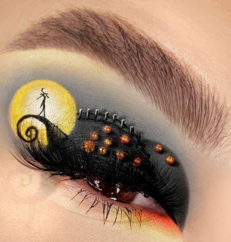 Nightmare Before Christmas Eye Makeup, Halloween Eyeshadow Looks, Nightmare Before Christmas Eyeshadow, Nightmare Before Christmas Makeup, Dr Makeup, Goth Ideas, Halloween Eyeshadow, Goth Eye Makeup, Creative Halloween Makeup