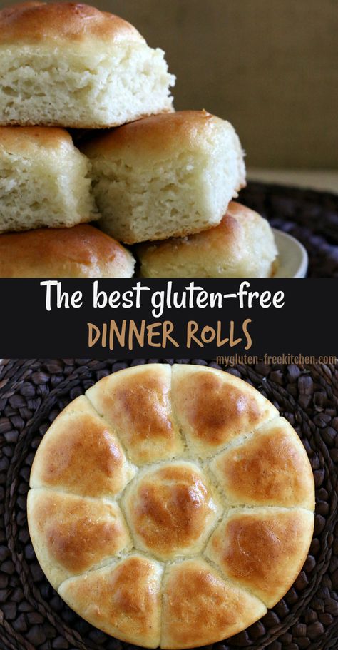 Gluten-free Pull-Apart Dinner Rolls {dairy-free option} Gluten Free Dinner Rolls, Tarte Vegan, Gluten Free Buns, Gluten Free Thanksgiving, Full Recipes, Gluten Free Recipes Bread, Gluten Free Dairy Free Recipes, Dinner Easy, Gluten Free Eating