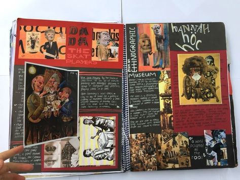 Sketchbook Ideas Graphic Design, Gcse Art Page Backgrounds, Art Book Page Ideas, Sketch Book Gcse, Colourful Artist Research Page, Gcse Sketchbook Backgrounds, Higher Art Expressive Folio, Gcse Sketchbook Pages, A Level Art Sketchbook Layout Ideas