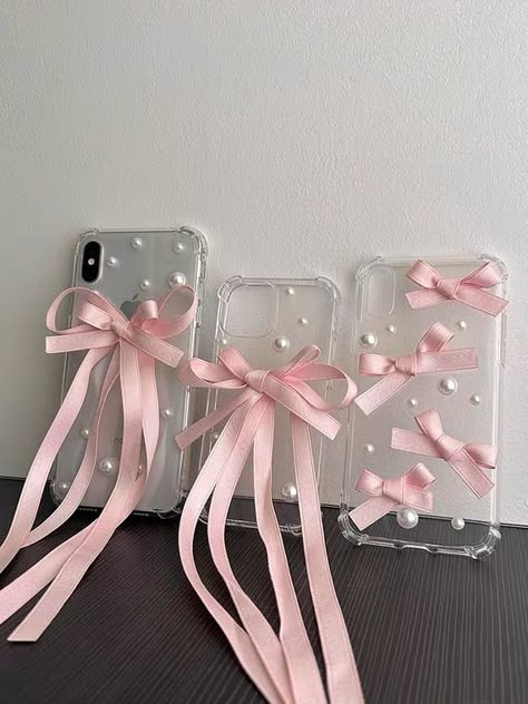 Enhypen Jewelry, Pink White Aesthetic, Girly Korean, Aesthetic Ribbon, Bows Clipart, Lila Party, Diy Phone Case Design, Hello Kitty Phone, Hello Kitty Phone Case