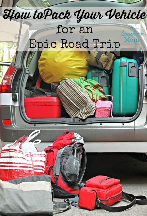 Ugh, because you know you always need that one suitcase that is behind EVERYTHING else. Great tips! Eating Out Of Your Suitcase, Trip Packing List, One Suitcase, Southern Mom, Travel Prep, Road Trip Packing List, Trip Packing, Wolf Lodge, Road Trip Car