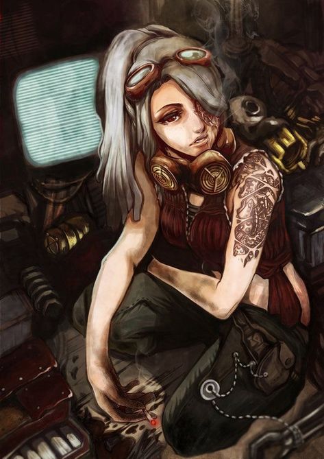 Tattoo Been, Steampunk Character Design, Steampunk Engineer, Steampunk Mechanic, Steampunk Character, Female Engineer, Steampunk Characters, Mechanical Art, Cyberpunk Character