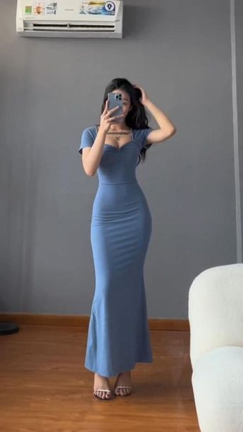 Dress Blue Long, Gaun Koktail, Robes Glamour, Blue Bodycon, Elegant Outfit Classy, Blue Bodycon Dress, Elegant Dresses Classy, Glam Dresses, Long Prom Dress