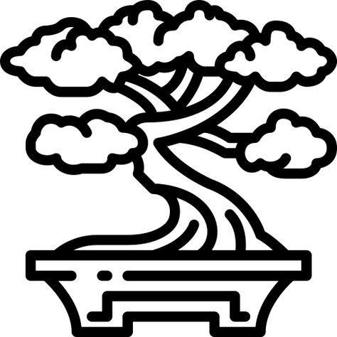 Bonsai Drawing Simple, Bonsai Tree Drawing, Bonsai Tattoo, Bonsai Drawing, Bobbie Goods, Flower Line Drawings, Simple Drawings, Cartoon Coloring, Drawing Simple