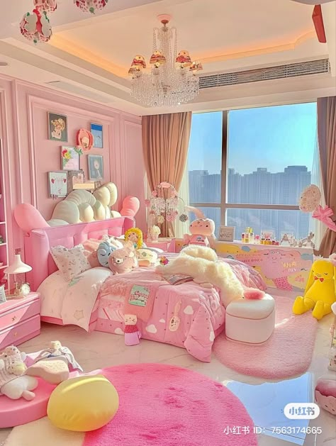 Kawaii House Interior, Kawaii Apartment Aesthetic, Kawaii House, Kawaii Room Ideas, Fun Room, Pastel Home Decor, Pink Room Decor, Dream Apartment Decor, Cute Bedroom Ideas