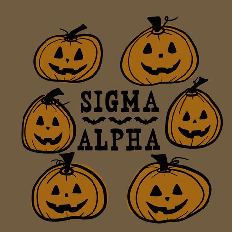 Pumpkin. Sigma alpha. Halloween. Spooky. Sorority Alpha Background, Sorority Canvas, Sigma Alpha, Alpha Sigma Alpha, Canvas Ideas, Sorority, Halloween Themes, Halloween, Canvas