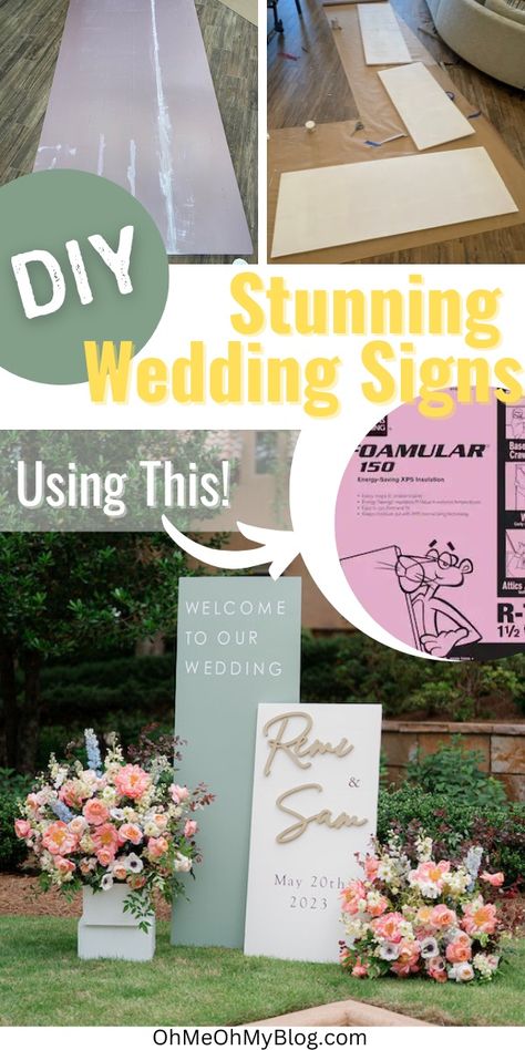 Wedding signs are a great opportunity to set the tone for your wedding, so why not DIY them to wow your guests and personalize your wedding style? Follow my step by step tutorial for big, beautiful wedding signs on a budget! Diy Welcome Sign Wedding, Signing Table Wedding Ceremony, Diy Backdrop Ideas On A Budget, Diy Wedding Entrance, Big Beautiful Wedding, Wedding Picture Backdrop, Diy Wedding Signs Wood, Diy Wedding Welcome Sign, Diy Welcome Sign