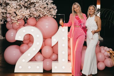 Elegant 21st Birthday, 21st Venue Decorations, 21st Birthday Venue Decorations, 21st Birthday Venue Ideas, 21st Birthday Lights, Light Pink 21st Birthday, Elegant 21st Birthday Party Ideas, 21 Light Up Numbers, Barbie 21st Birthday Party