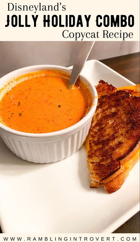 Disneyland Tomato Basil Soup Recipe, Disney Soup Recipes, Disneyland Grilled Cheese Recipe, Disneyland Recipes Copycat, Disneyland Copycat Recipes, Disneyland Food Recipes, Disney Copycat Recipes, Disneyland Recipes, Disneyland Ideas