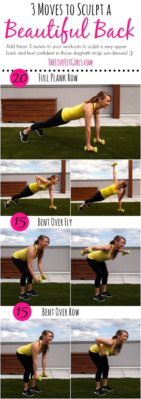 3 Moves to Sculpt a Beautiful Back Dumbbell Exercises, Yoga Nature, Musa Fitness, Weight Workout, Lower Abs, Toning Workouts, An Exercise, Do Exercise, Back Muscles