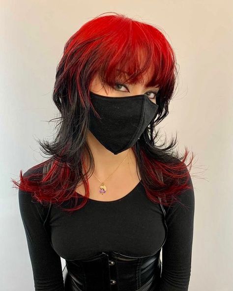 leia’s Instagram photo: “👹 Hair by @doubleq_chris” Red Hairstyle, Red Hair Inspo, Cosplay Hair, Black Wig, Dye My Hair, Hair Dye Colors, Hair Inspiration Color, Cut My Hair, Long Red