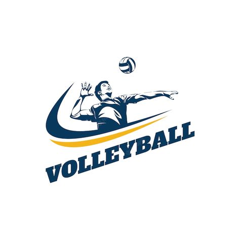 Premium Vector | Volleyball player logo template design vector Volleyball Silhouette, Volleyball Images, About Volleyball, Volleyball Wallpaper, Volleyball Poses, Volleyball Designs, Mens Volleyball, Volleyball Jerseys, Sports Tshirt Designs