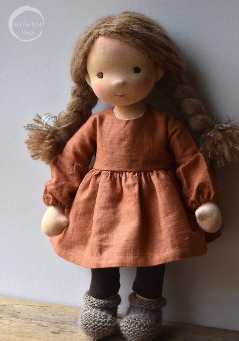 PAGE,16" Traditional Waldorf Doll by Waldorfdollshop Waldorf Dolls Clothes, Knitting Dolls Clothes, Homemade Dolls, Cloth Dolls Handmade, Teddy Bear Doll, Diy Leather Bag, Doll Sewing Patterns, Art Dolls Handmade, Waldorf Doll