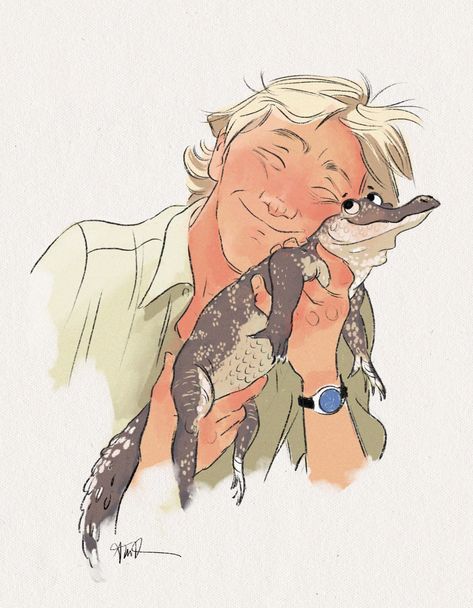 Irwin Family, Crocodile Hunter, Steve Irwin, Postcard Art, Instagram Happy Birthday, Animal Planet, New Print, Doodle Art, Animal Art