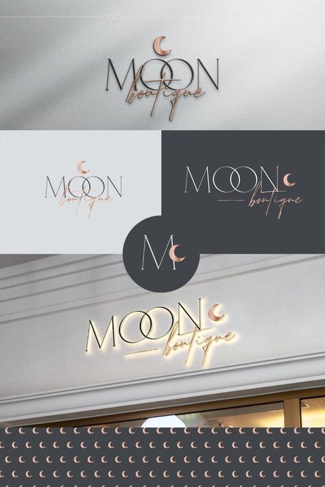 Minimalist logo design Beauty Branding Design, Modern Minimalist Fashion, Logo Design Women, Moon Beauty, Business Marketing Design, Boutique Branding, Logo Branding Design, Retail Store Interior Design, Boutique Logo Design