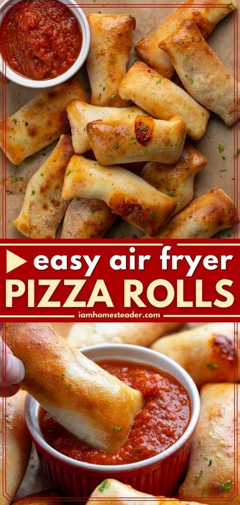 Air Fryer Pizza Rolls, Air Fryer Pizza, Air Fryer Recipes Dessert, Air Fryer Recipes Snacks, Air Fryer Oven Recipes, Air Fry Recipes, Easy Air Fryer, Air Fryer Dinner Recipes, Pizza Rolls