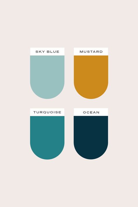 Turquoise Mustard Color Palette, Brand Color Palette Turquoise, Blue Summer Palette, Teal And Yellow Palette, Mustard Palette Colour Schemes, Ochre Color Scheme, Colour Palette Mustard Yellow, Mustard Yellow Blue Color Palette, Yellow And Teal Color Palette