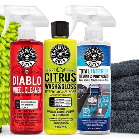 Chemical Guys Clean & Shine Starter Kit is the perfect combination of products for any enthusiast who needs only the best products in one convenient kit. Bring the shine back to your car with every wash! Citrus Cleaner, Tire Shine, Car Wash Soap, Chemical Guys, Vehicle Cleaning, Car Cleaning Hacks, Microfiber Towel, Citrus Scent, Wheels And Tires