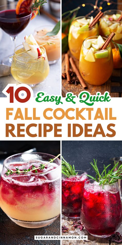 Get ready for fall festivities with easy cocktail recipes that celebrate the season! 🍂🥂 From rich flavors to delightful garnishes, these drinks are sure to please. Perfect for holiday parties or quiet evenings at home. Save this pin to keep these delicious recipes at your fingertips! Seasonal Cocktails Fall, Fall Alcoholic Beverages, Fall Batch Cocktail Recipes, Fall Batch Cocktails, Winter Themed Cocktails, Easy Fall Cocktail Recipes, Easy Fall Cocktails, Fall Cocktails Easy, Cocktails For Fall