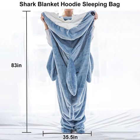 👉 Comment "Shop" order this item 👈 Shark Wearable Blanket 👇 Experience Ultimate Coziness with the Shark Wearable Blanket - Snuggle Up in Style! Indulge in the ultimate cozy comfort with the Shark Wearable Blanket - your passport to snuggle paradise! Picture yourself wrapped in a warm embrace, embraced by the playful jaws of a friendly shark. With this unique wearable blanket, you'll not only stay toasty on those chilly evenings but also add a touch of whimsy to your lounging experience. Stay... Shark Sleeping Bag, Shark Onesie, Shark Blanket, Spirit Halloween Costumes, Shark Costumes, Cozy Cover, Sharks Funny, Animal Blanket, Cute Shark