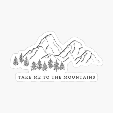 Mountain Scrapbook, Mountain Stickers, Take Me To The Mountains, Mountains Sticker, Scrapbook Diary, Decal Ideas, Car Deco, Swift Wallpaper, Tumblr Stickers