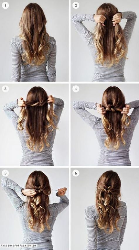 - 25 Easy Hairstyles for long hair  <3 <3 Easy Everyday Hairstyles, Lazy Hairstyles, Easy Hairdos, Makeup Tip, Step By Step Hairstyles, Messy Short Hair, Penteado Cabelo Curto, Hair Ponytail, Beautiful Hairstyles