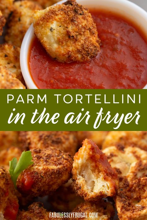 Air Fryer Tortellini, Tortellini Bites, Fried Tortellini, Potluck Finger Foods, Air Fryer Pasta, Cheese Tortellini Recipes, Tortellini Recipe, Chicken Tortellini, Tortellini Recipes