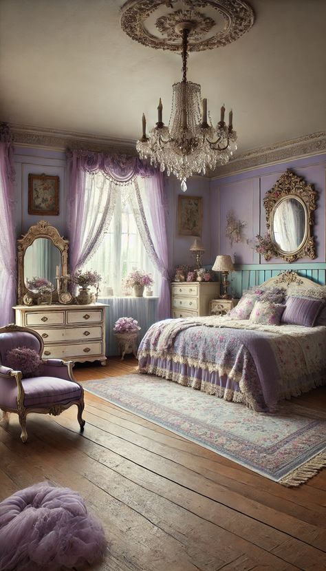 💫 20+ Magical Lavender Bedroom Ideas You Need to See Now Lavendar Bedroom Aesthetic, Angelic Bedroom, Purple Girly Things, Lavender Bedroom Ideas, Purple Room Ideas, Lavender Area Rug, Lavender Throw Pillows, Lavender Bedroom, Lavender Bedding