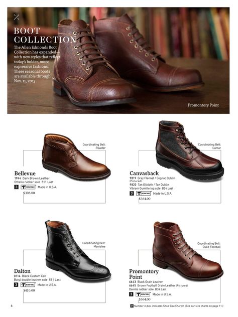 Shoe Catalog Design Layout, Shoes Catalogue Design, Shoe Catalogue, Allen Edmonds Boots, Catalog Design Layout, Shoe Template, Older Mens Fashion, Mens Fashion Magazine, Shoes Ads