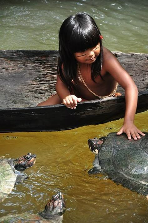 Rainforest People, Amazon Rainforest, A Turtle, Palawan, People Of The World, World Cultures, 인물 사진, Sioux, Small World