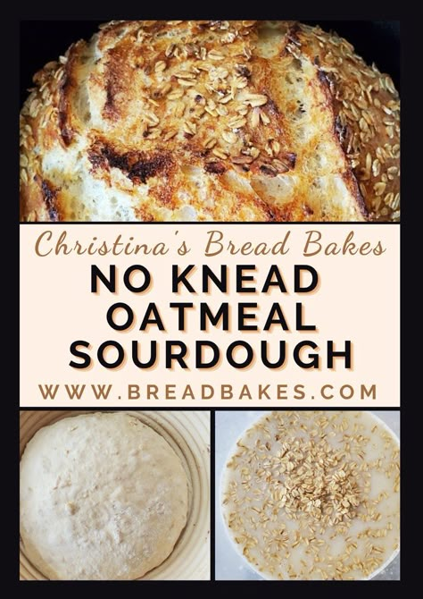 no knead oatmeal bread pictures with link to recipe Basic White Bread, Oatmeal Bread, No Knead, White Bread, Easy Delicious, Rolled Oats, Sourdough Bread, Oats, Make It