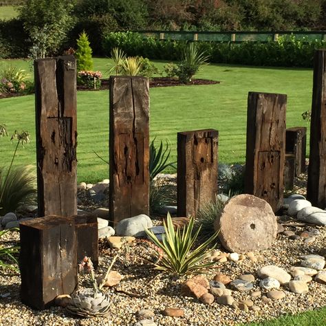 Railway Sleepers Garden, Sleepers In Garden, Garden Dividers, Australian Garden Design, Creative Garden Decor, Diy Farmhouse Style, Australian Native Garden, Seaside Garden, Garden Rustic