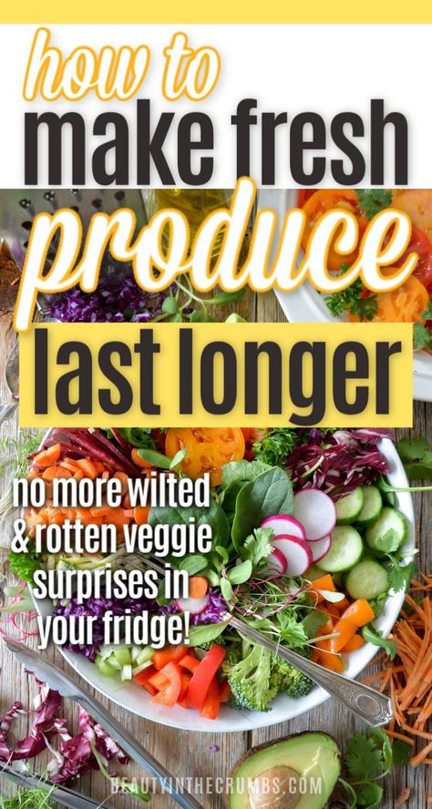 An easy guide to keep your produce and prepped veggies fresh for as long as possible. Learn how to keep chopped  vegetables fresh so you can meal plan like a boss! Plus tips for keeping your produce fresh longer and how to freeze them to get the best bang for your buck. Keep Produce Fresh, Frugal Kitchen, Chopped Vegetables, Vegetable Crisps, Sweet Potato Chili, Money Saving Meals, Veggie Tray, Healthy Family Meals, Reduce Food Waste